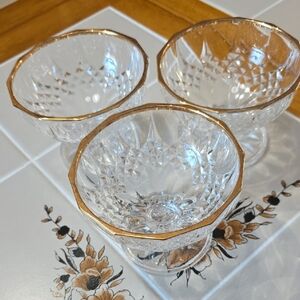 Longchamp Crystal Bowls with Gold Trim